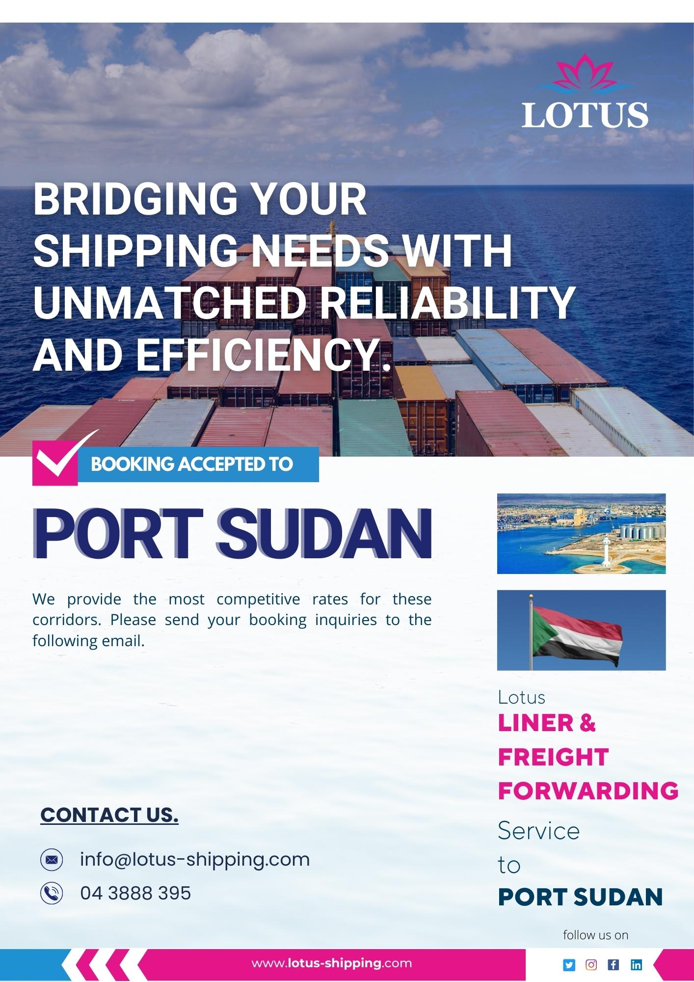 Bridging Your Shipping Needs to Port Sudan - Lotus Container Shipping